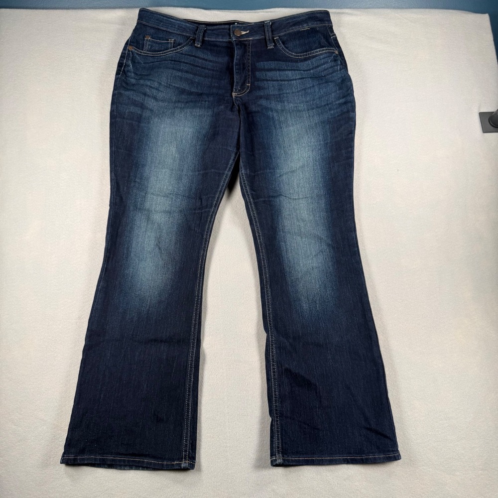 Lee Riders Midrise Bootcut Jeans Dark Indigo Wash Denim Womens Size 12P Petite